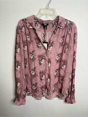 Paige Size XL Maryanne Blouse In Sunrise Pink 100% Silk NWT